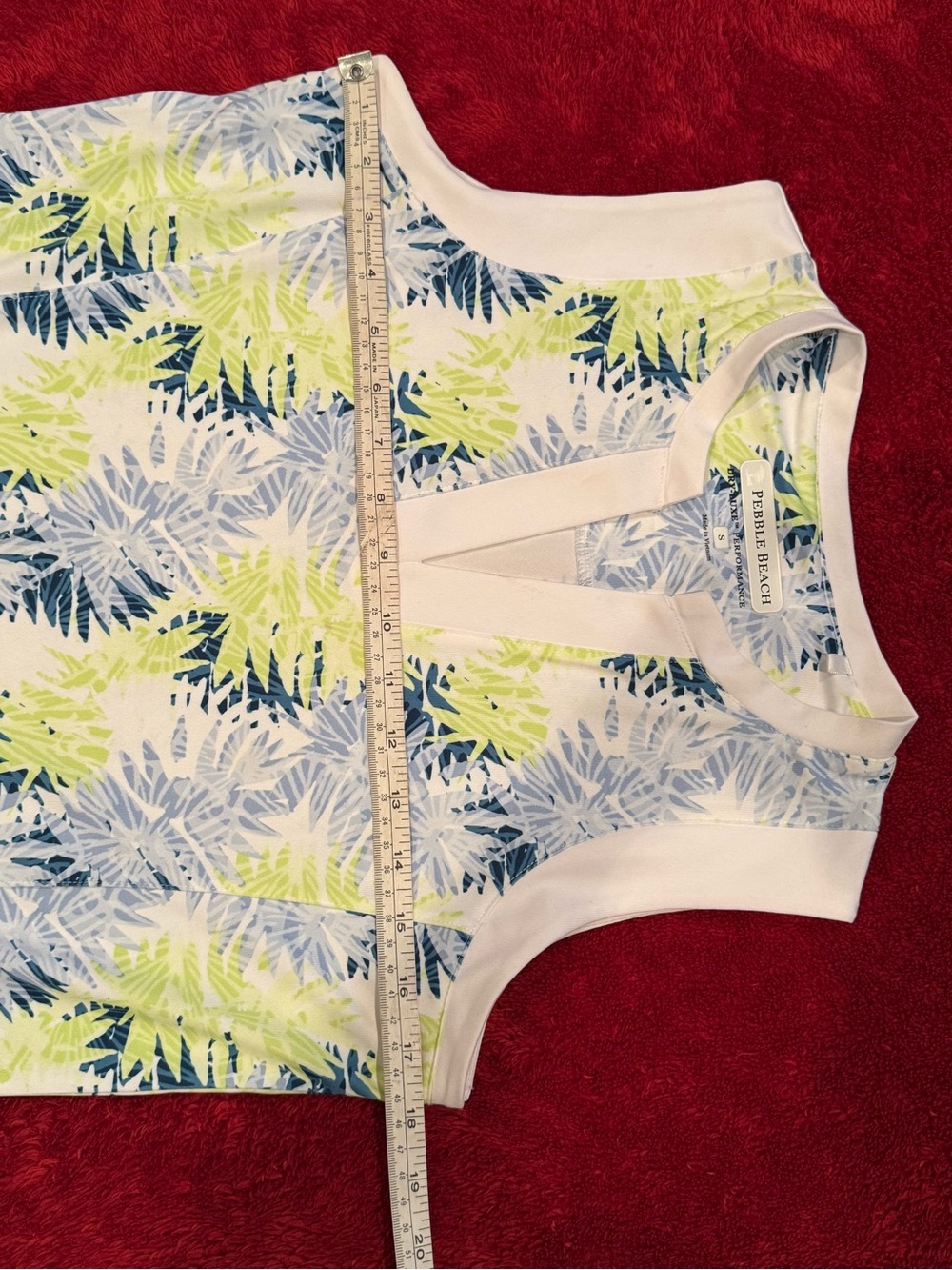 Pebble Beach Lime, Navy & White Tropical Print dress - Picture 4 of 5